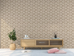 Beige Geometric Decor | Modern 3D Pattern Peel and Stick Wallpaper image 4