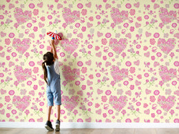 Pink Butterfly Floral Wallpaper | Pastel Heart Peel and Stick Decor image 5