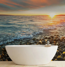 Sun Kissed Shores Ocean Wallpaper image 4