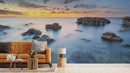 Sunset Ocean Wallpaper | Blue Seascape Peel and Stick Wallpaper image 2