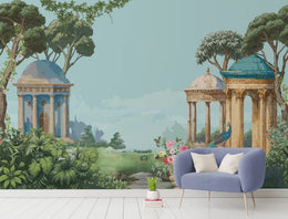 Traditional Garden Symphony Blue Removable Wallpaper image 2