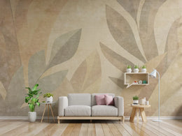 Beige And Ton Color Living Room Abstract Wallpaper image 1