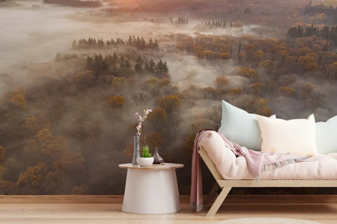 Cloudy Magical Forest Wallpaper image 4