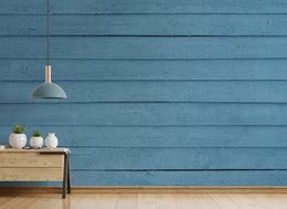 Rustic Blue Wooden Panel Wallpaper image 4