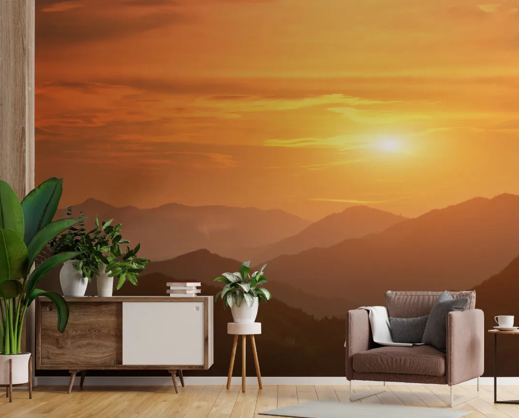 Chasing Sunset Mountain Shadows Landscape Wallpaper image 3