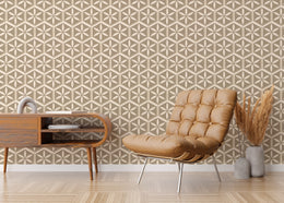 Beige Geometric Decor | Modern 3D Pattern Peel and Stick Wallpaper