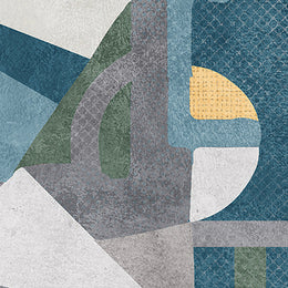 Geometric Wall Art Wallpaper | Blue And Yellow Removable Accent Decor