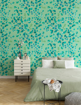 Watercolor Eucalyptus Leaf Design | Blue Green Foliage Peel and Stick Wallpaper