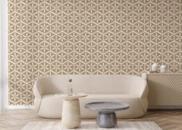 Beige Geometric Decor | Modern 3D Pattern Peel and Stick Wallpaper