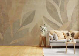 Beige And Ton Color Living Room Abstract Wallpaper