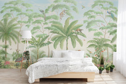 Tropical Jungle Wallpaper | Lush Green Animal Mural | Peel and Stick