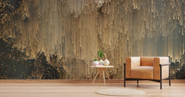 Luxurious Removable Art Deco Golden Lines Wallpaper