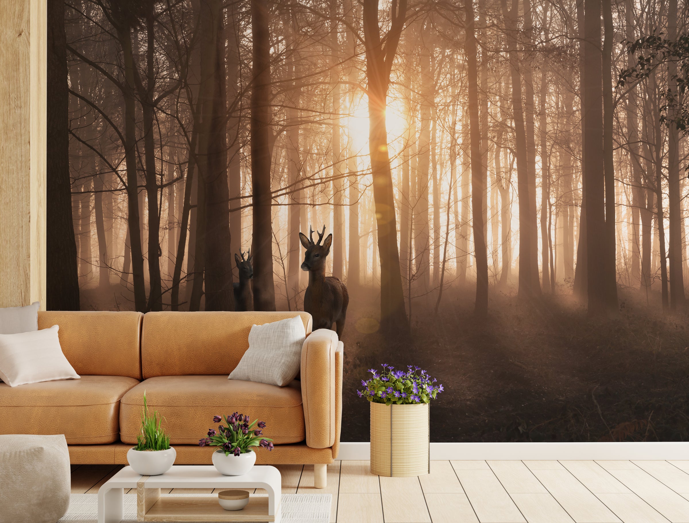 Wildlife-Inspired Forest Wallpaper