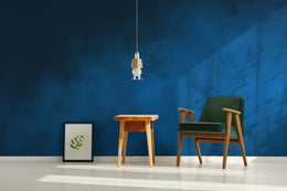 Modern home office accent featuring bold navy blue textured finish, enhancing productivity and aesthetics