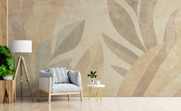 Beige And Ton Color Living Room Abstract Wallpaper