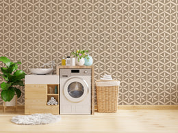Beige Geometric Decor | Modern 3D Pattern Peel and Stick Wallpaper