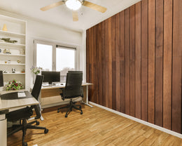 Brown Wood Panel Design | Vertical Striped Peel and Stick Wallpaper