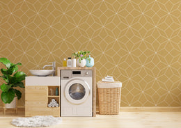 Geometric Diamond Yellow Self-Adhesive Wallpaper