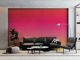 Luxury lounge decor with gradient wall design, soft pink orange fade, built for modern homes