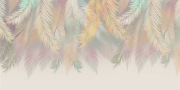 Soft Colors Feather Leaf | Neutral Boho Foliage Peel and Stick Wallpaper