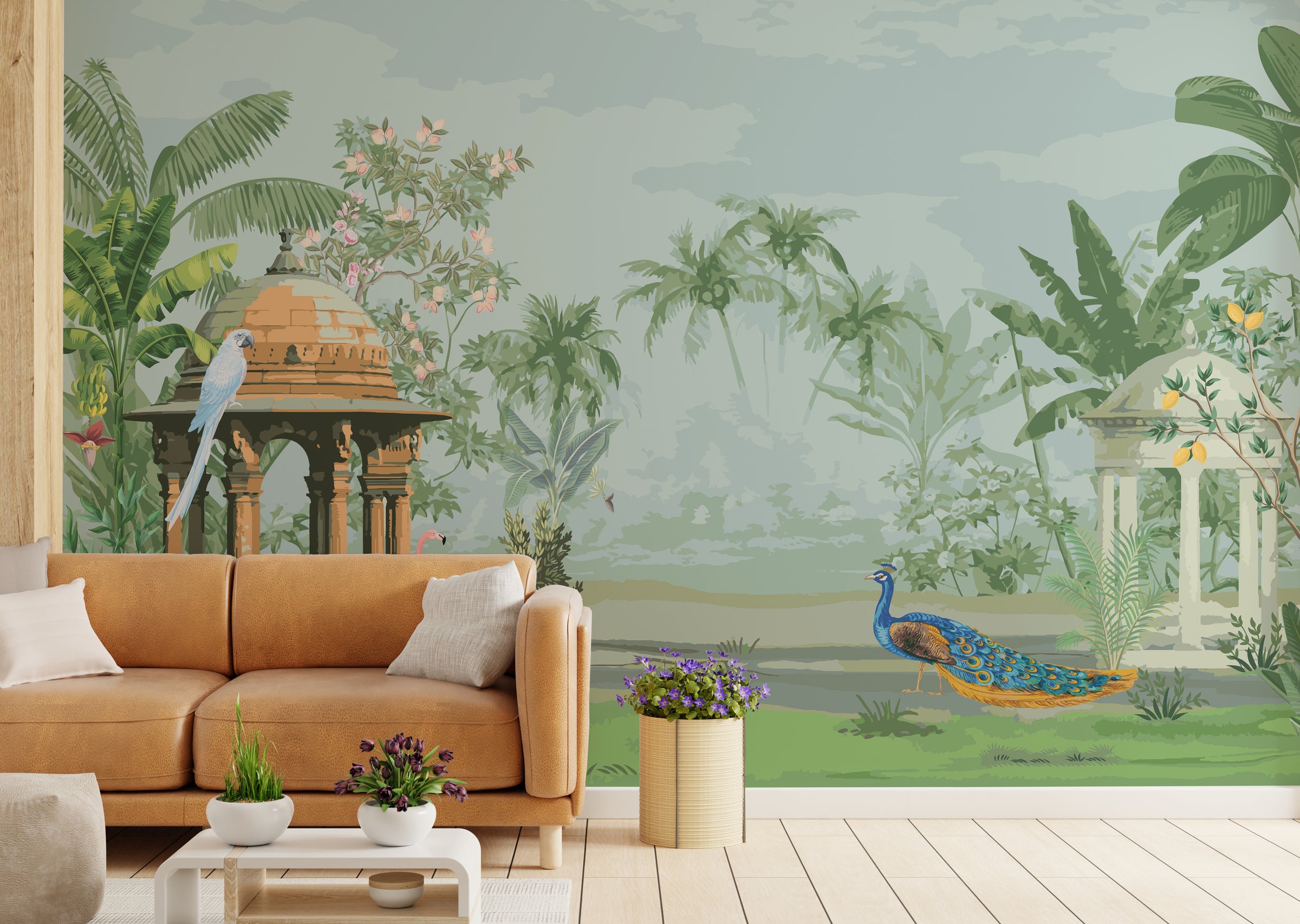 Indian Miniature Art Tropical Removable Wallpaper