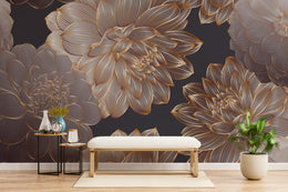Luxurious Dahlia Peel and Stick Floral Wallpaper