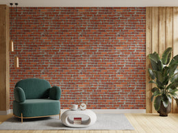 Faux Brick Design | Rustic Red Peel and Stick Farmhouse Wallpaper