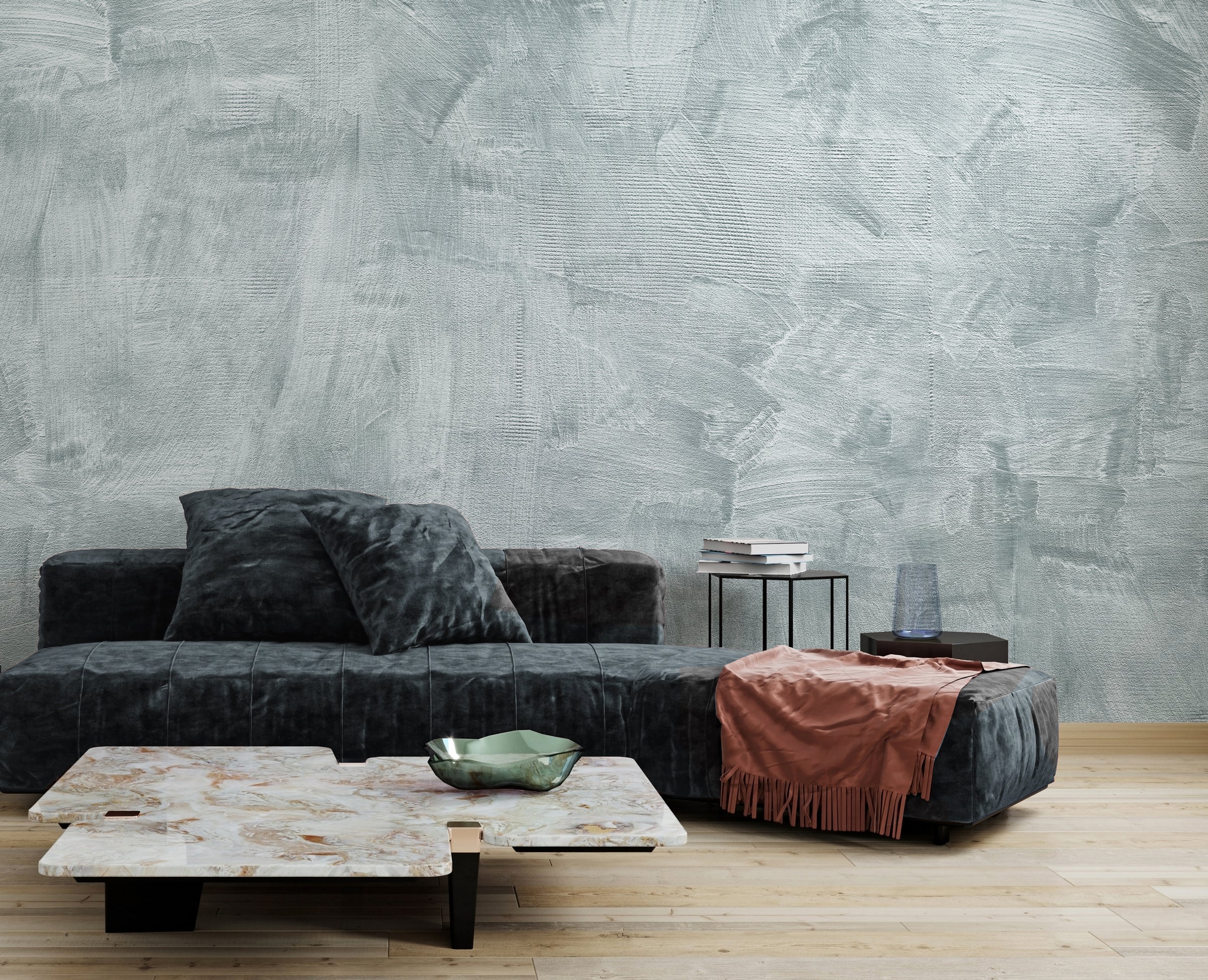 Light Gray Concrete Wall Mural | Contemporary Self Adhesive Wallpaper