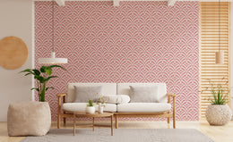 Art Deco Pink Scallop Pattern Removable Wallpaper