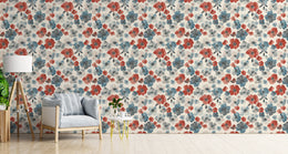 Poppies Flower Blooming Design Watercolor Wallpaper