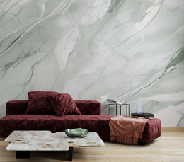 Removable gray marble peel and stick wallpaper for modern apartment decor, sleek stone look wall mural for Seattle home style.
