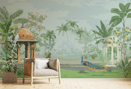 Indian Miniature Art Tropical Removable Wallpaper