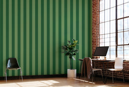 Classic Vertical Green Striped Removable Wall Mural Design