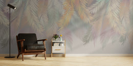 Soft Colors Feather Leaf | Neutral Boho Foliage Peel and Stick Wallpaper