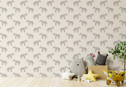 Modern kids study corner decorated using zebra stripe pattern wallpaper mural producing creative educational environment for growing minds