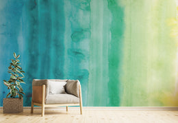 Aqua Mirage Flowing Ombre Wall Mural