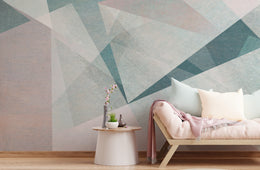 Pastel Colors Asymmetrical Modern Geometric Wallpaper