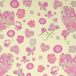 Pink Butterfly Floral Wallpaper | Pastel Heart Peel and Stick Decor
