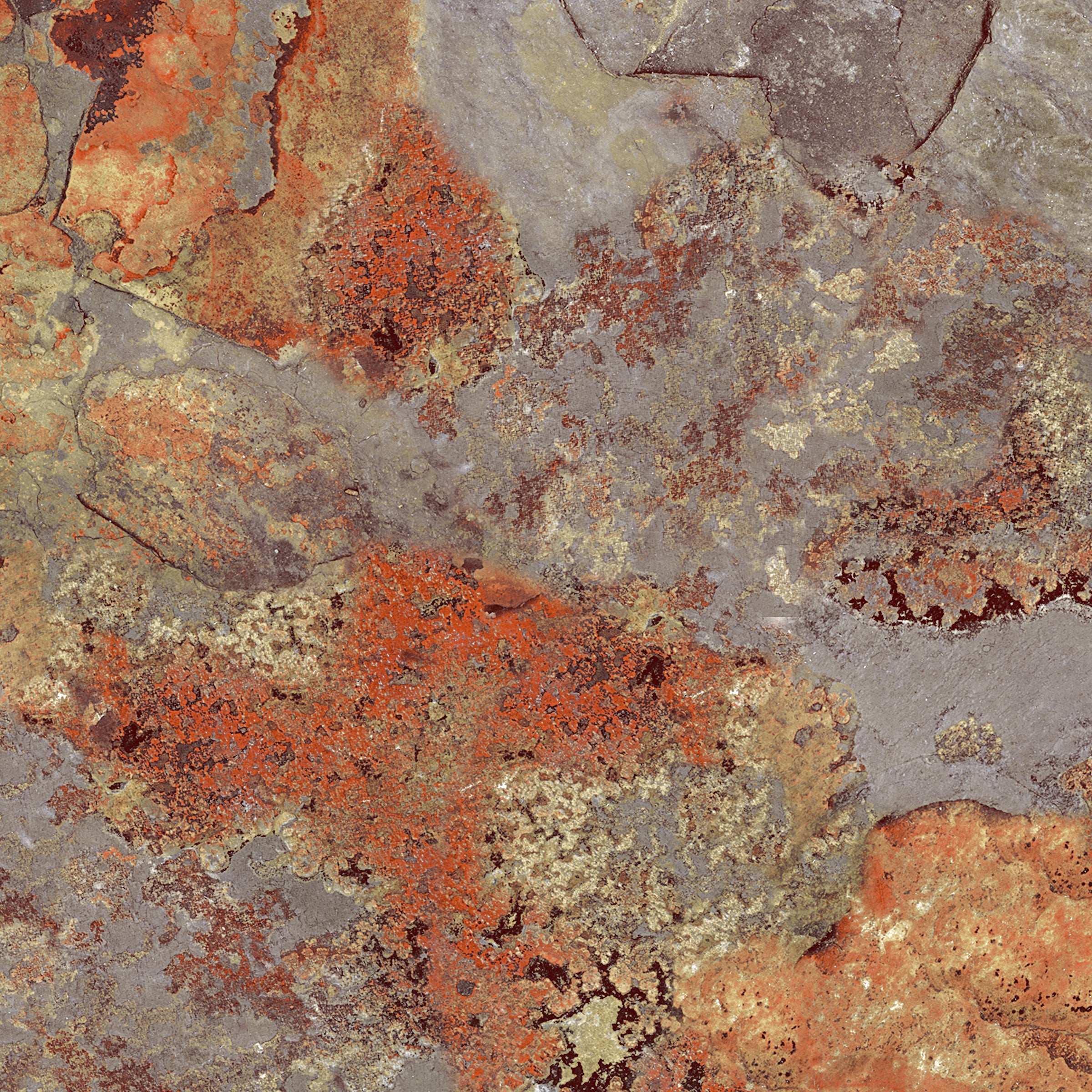Aged Metallic Stone Wall Mural | Gray Orange Removable Wallpaper