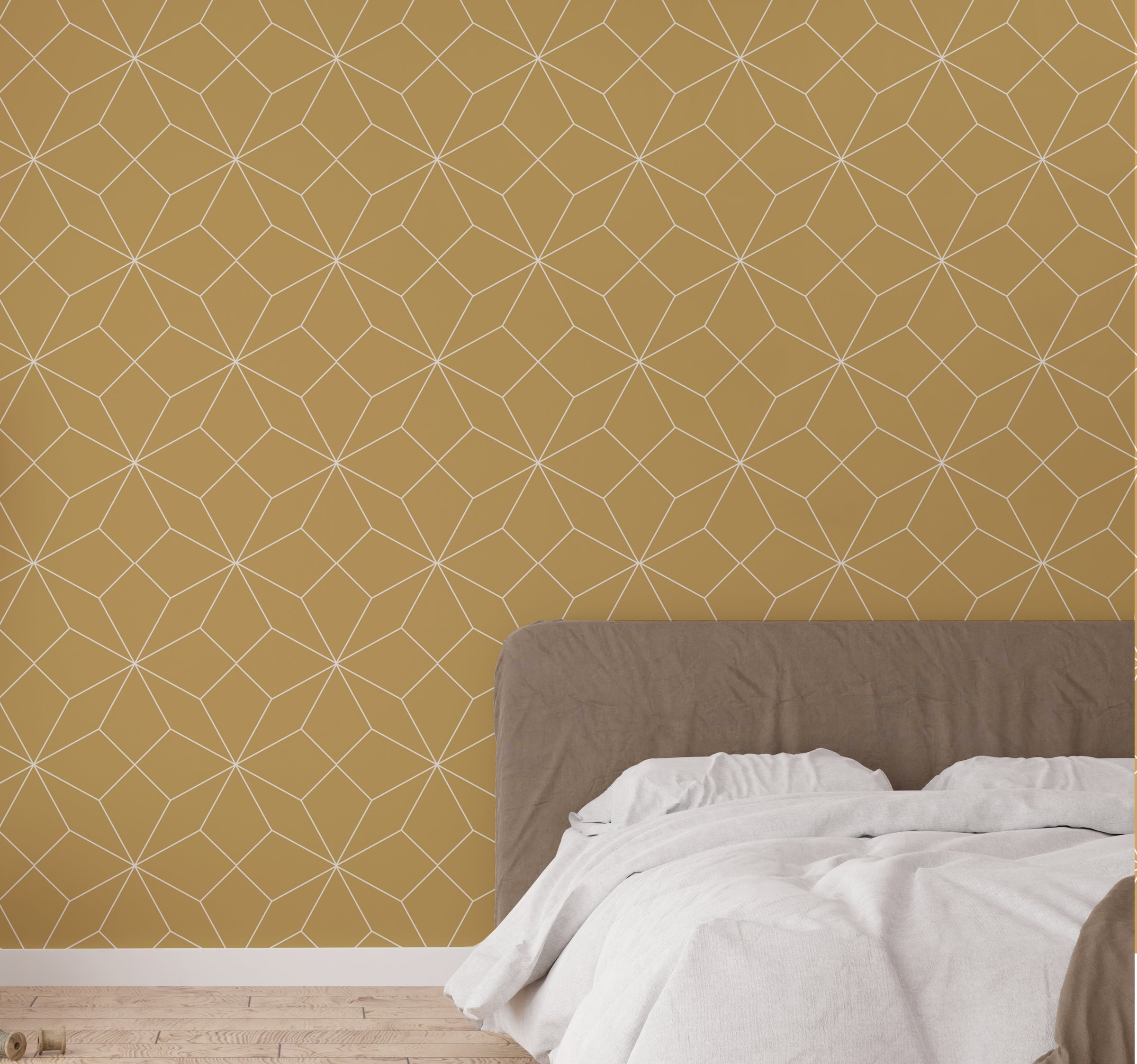 Geometric Diamond Yellow Self-Adhesive Wallpaper