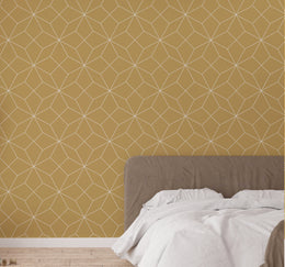 Geometric Diamond Yellow Self-Adhesive Wallpaper