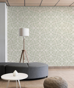 Neutral Geometric Wallpaper | Soft Sage Peel and Stick Decor