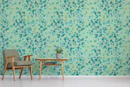 Watercolor Eucalyptus Leaf Design | Blue Green Foliage Peel and Stick Wallpaper