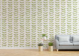 Green Leaf Repeat Pattern Wallpaper Mural