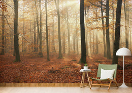Expansive jungle panorama feature wall enhancing gathering spaces with bold foliage detail and warmth.