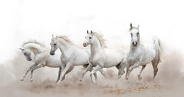 White Horse Running Wallpaper| Luxurious Western Ranch Peel and Stick Decor
