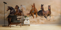 Running Horses Wallpaper | Wild Desert Horse Peel And Stick Wall Mural
