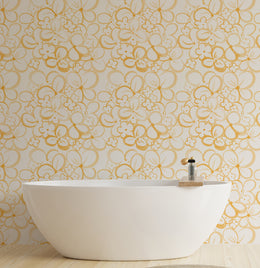 Golden Bloom Floral Room Decor | Yellow Peel and Stick Wallpaper